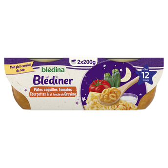 Image de Plat bébé pâtes tomates courgettes dès 12 mois BLEDINER BLEDINA