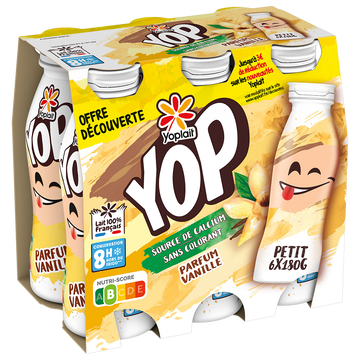 Yoplait Yaourt A Boire Sucré Aromatise Vanille Ptit Yop 6x180g