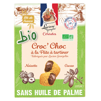 Image de Céréales croc'choc à la pâte à tartiner coussin jaune bio LUCIEN GOERGELIN