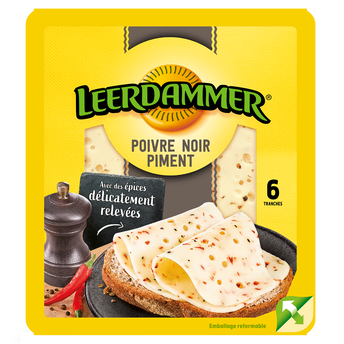 Image de Fromage lait pasteurisé poivre et piment 27%MG LEERDAMMER