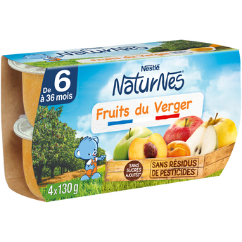 Image de Purée de fruits NATURNES Fruits du verger
