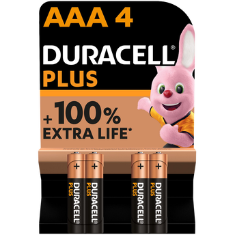 Image de Pile DURACELL, Plus 100%, LR03 AAA, 4