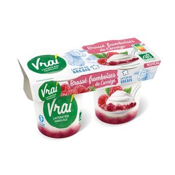 Image de Yaourts au lait de brebis lit de framboise bio VRAI