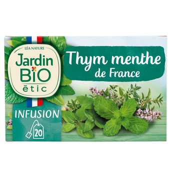 Image de Infusion Bio Thym Menthe JARDIN BIO ETIC - 20 sachets