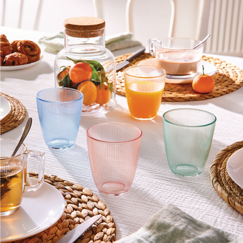 Image de Gobelet forme haute verre stripy clear