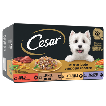Image de Barquettes chien Les recettes de campagne en sauce CESAR