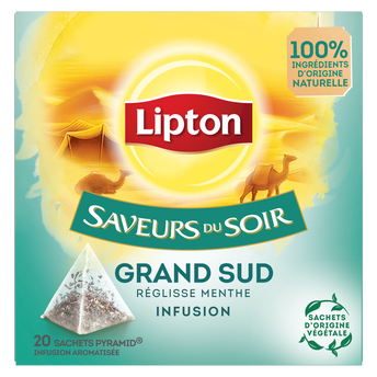 Image de Infusion saveurs du soir grand sud réglisse menthe LIPTON, x20 sachetspyramide