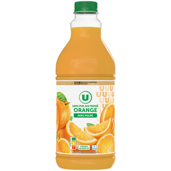 Image de U
Pur jus d'orange a/p.flash pasteurisé, refrigéré - pet