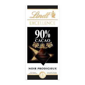 Image de Chocolat noir 90% Excellence LINDT, Tablette de