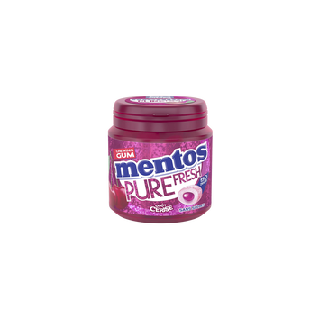 Image de Chewing gum pure fresh sans sucres cerise MENTOS 50 dragées