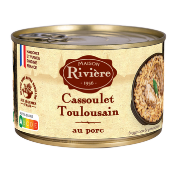 Image de Cassoulet Toulousain au porc MAISON RIVIERE Boîte de 1/2