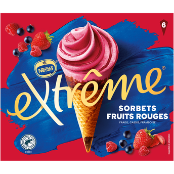 Image de Cônes sorbet fruits rouges EXTREME x6