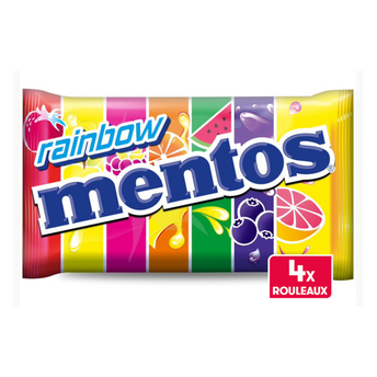 Image de Bonbons MENTOS Rainbow, pack de 4 rouleaux