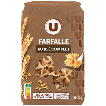 Image de U
Farfalle blé complet  sachet