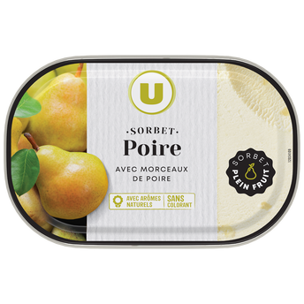 Image de U
Sorbet plein fruit poire - bac 1L