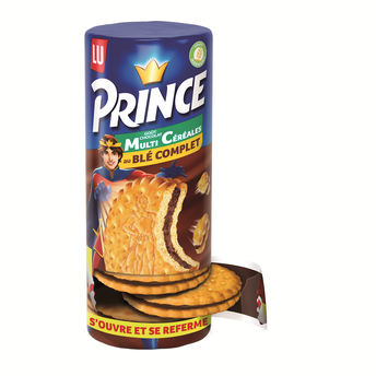 Image de Biscuits multicéréales au chocolat au blé complet PRINCE, paquet de