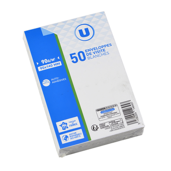 Image de U
Enveloppe de visite U 90x140mm 90gr