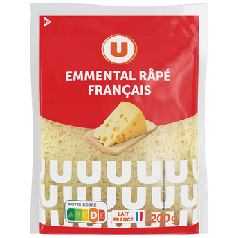 Image de U
Fromage pasteurisé Emmental français râpé 29%MG