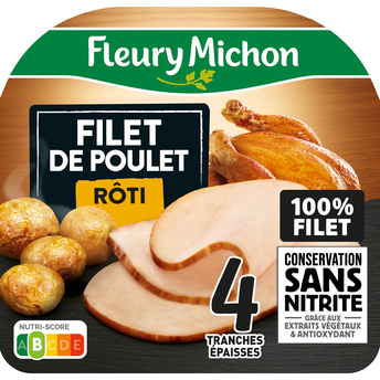 Image de Filet poulet rôti sans nitrite FLEURY MICHON, 4 tranches