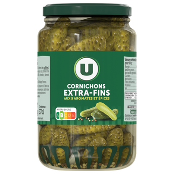 Image de U
Cornichons extra-fins au vinaigre bocal de