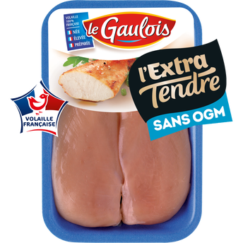 Image de Filet de poulet extra tendre sans OGM, LE GAULOIS, France, 2 pièces, 350 g