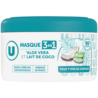 Image de U
Masque capillaire 3en1 Tous types de cheveux,  lait coco & aloe vera