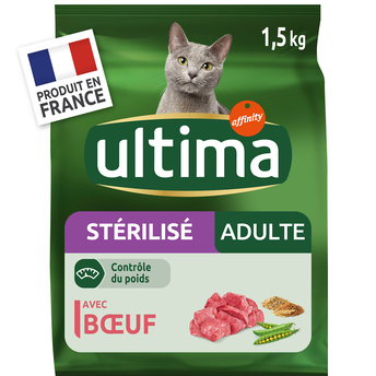 Image de Croquette pour chat adulte stérilisé au boeuf ULTIMA