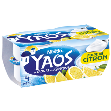 Nestlé Yaourts À La Grecque Au Citron Yaos - 4 Pots De 125g