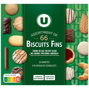 Image de U
Assortiment de biscuits 14 variétés 66 biscuits fins