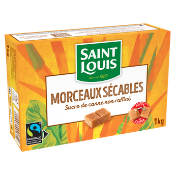 Image de Sucre canne n/raffiné équitable morceaux sécables SAINT LOUIS
