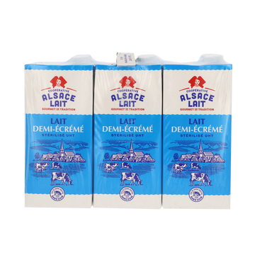 Alsace Lait Lait Uht Demi Écrémé Alsace Lait Brique Slim 6x1l