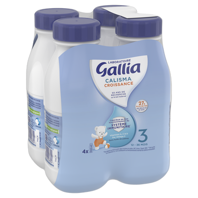 Lait de croissance bébé liquide 3ème âge dès 12 mois GALLIA CALISMA 4x50cl  - Super U, Hyper U, U Express 
