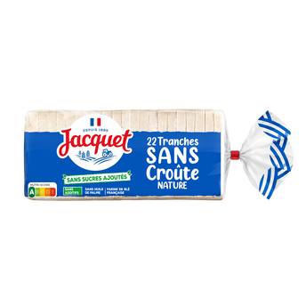 Image de Pain de mie sans croûte sans sucre ajouté nature JACQUET, 22 tranchessoit