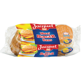 Image de Pain spécial pour hamburger geant JACQUET, 4 unités soit