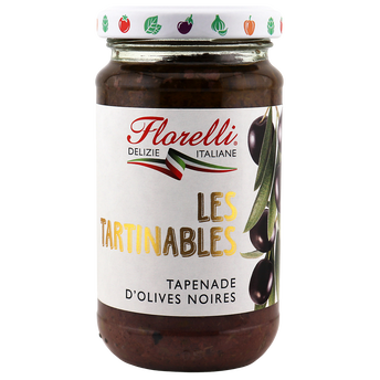 Image de Tapenade d'olives noires FLORELLI, pot en verre de