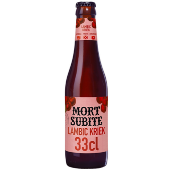 Image de Bière aromatisée à la cerise kriek lamb MORT SUBITE, bouteille de