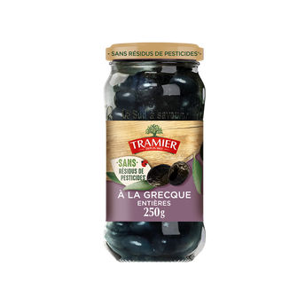 Image de Olives noires à la Grecque sans résidus de pesticides TRAMIER bocal