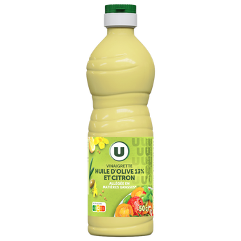 Image de U
Vinaigrette allégée en matières grasses à l'huile d'olive 13% et au citron