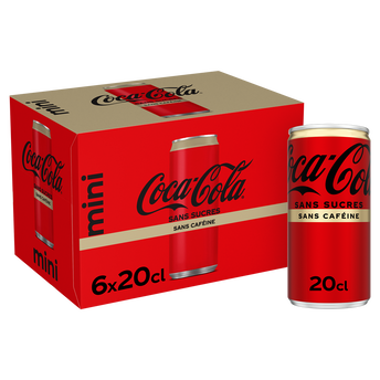 Image de Soda COCA-COLA sans sucres sans caféine - Pack Mini Canettes