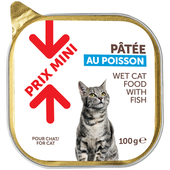 Image de Barquette pour chat Pâtée au poisson PRIX MINI - barquette
