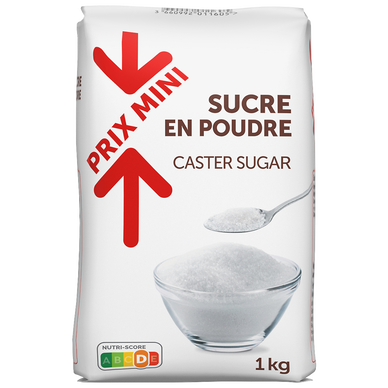 Sucre en poudre blanc PRIX MINI - sachet 1kg - Super U, Hyper U, U