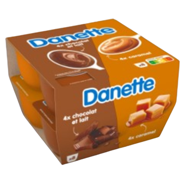Danone Crème Dessert Chocolat Au Lait Caramel Danette - 8x125g