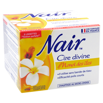 Image de Cire dépilatoire divine parfum monoi intense NAIR, pot de