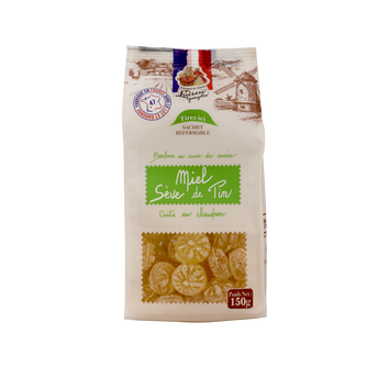 Image de Bonbons au sucre de canne fourrés au miel sève de pin cuits au chaudron LUCIEN GEORGELIN, sachet de
