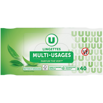 Image de U
Lingettes multi-usages parfum thé vert