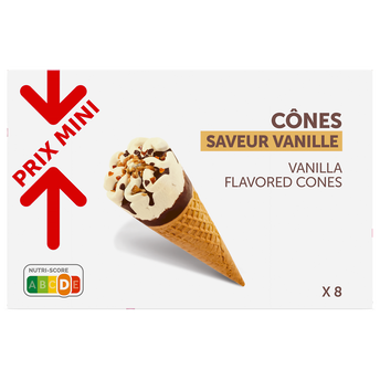 Image de Cônes glacés Saveur Vanille PRIX MINI