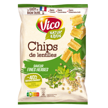 Vico Natur'& Bon Chips De Lentilles Et Fines Herbes Vico, 85g