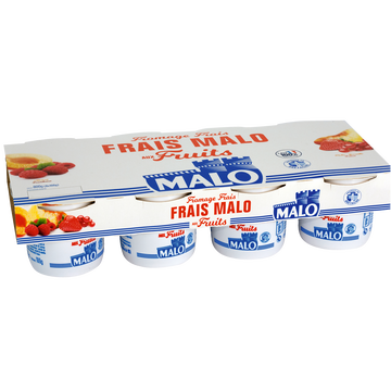 Malo Fromage Frais Aux Fruits Malo, 40% De Mg, 8x100g