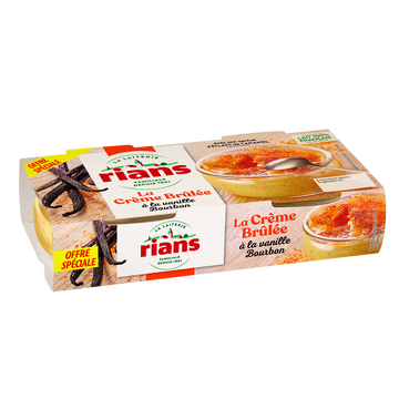 Rians Crème Brûlée Authentique À La Vanille Naturelle Rians, 2x100g