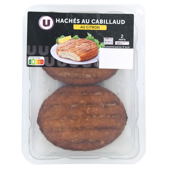 Image de U
Haché au cabillaud citron, transformé en France, barquette de